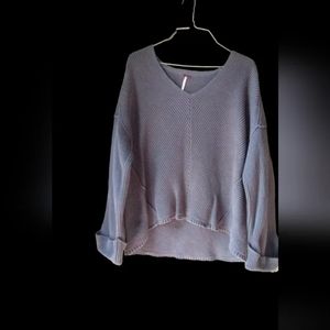 Free People La Brea V-Neck Cropped Sweater